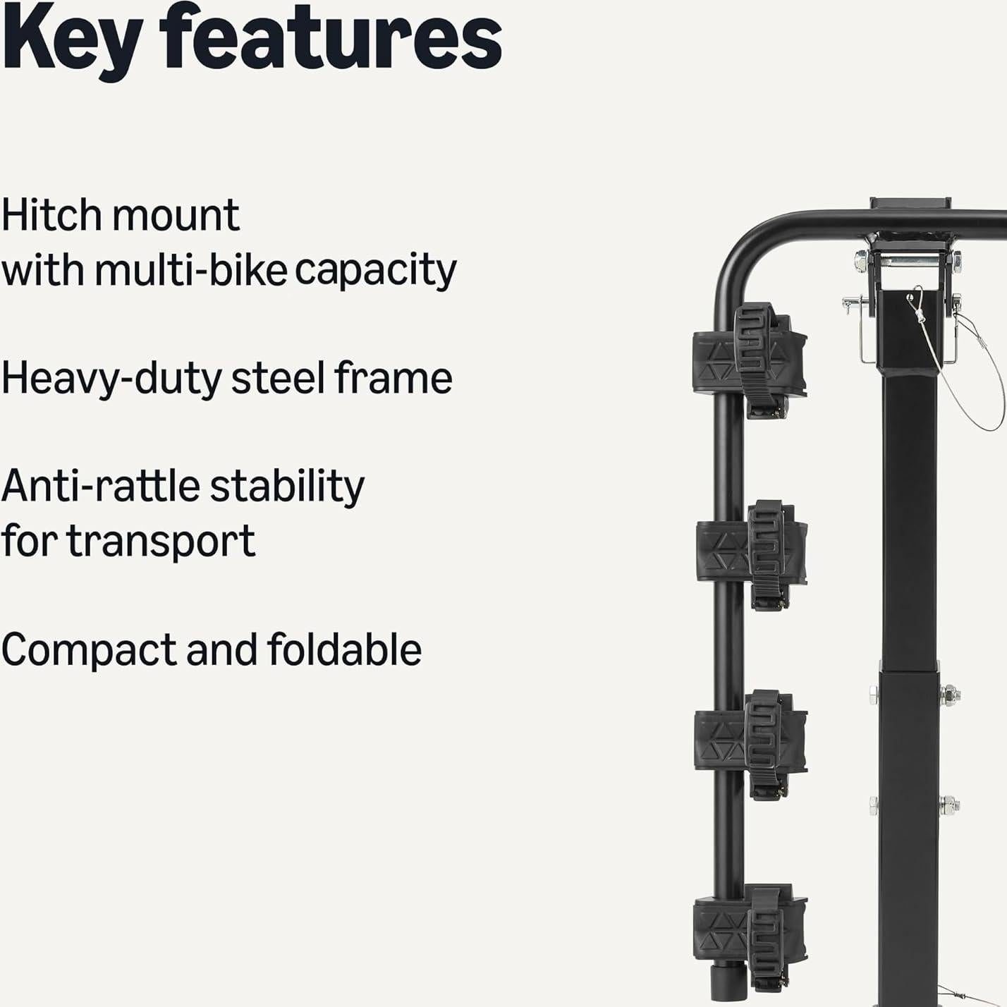 Soporte para Bicicletas Amazon Basics para 4 Bicicletas, Negro