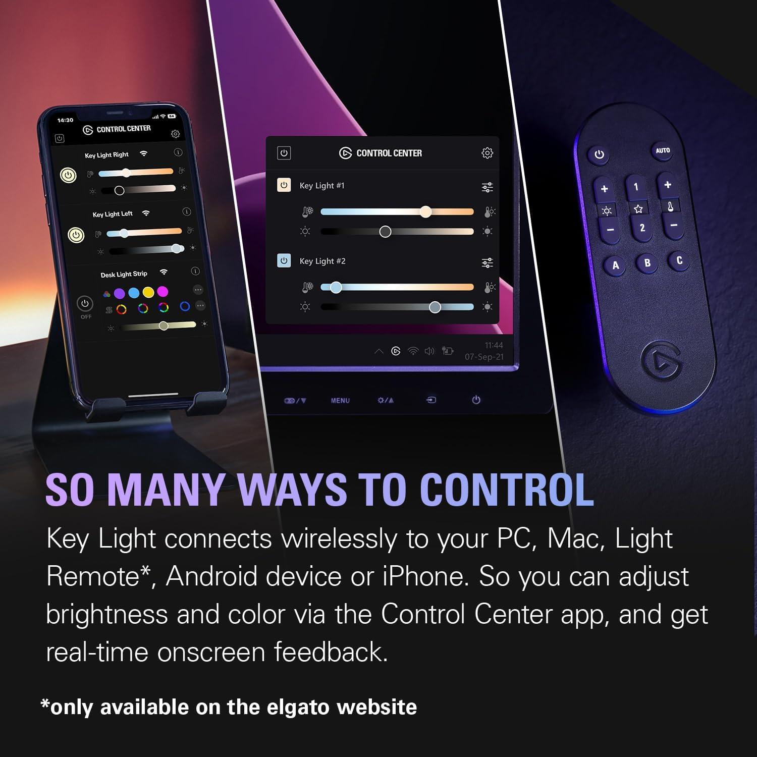 Elgato Key Light - Luz de estudio 2800 lúmenes Wi-Fi