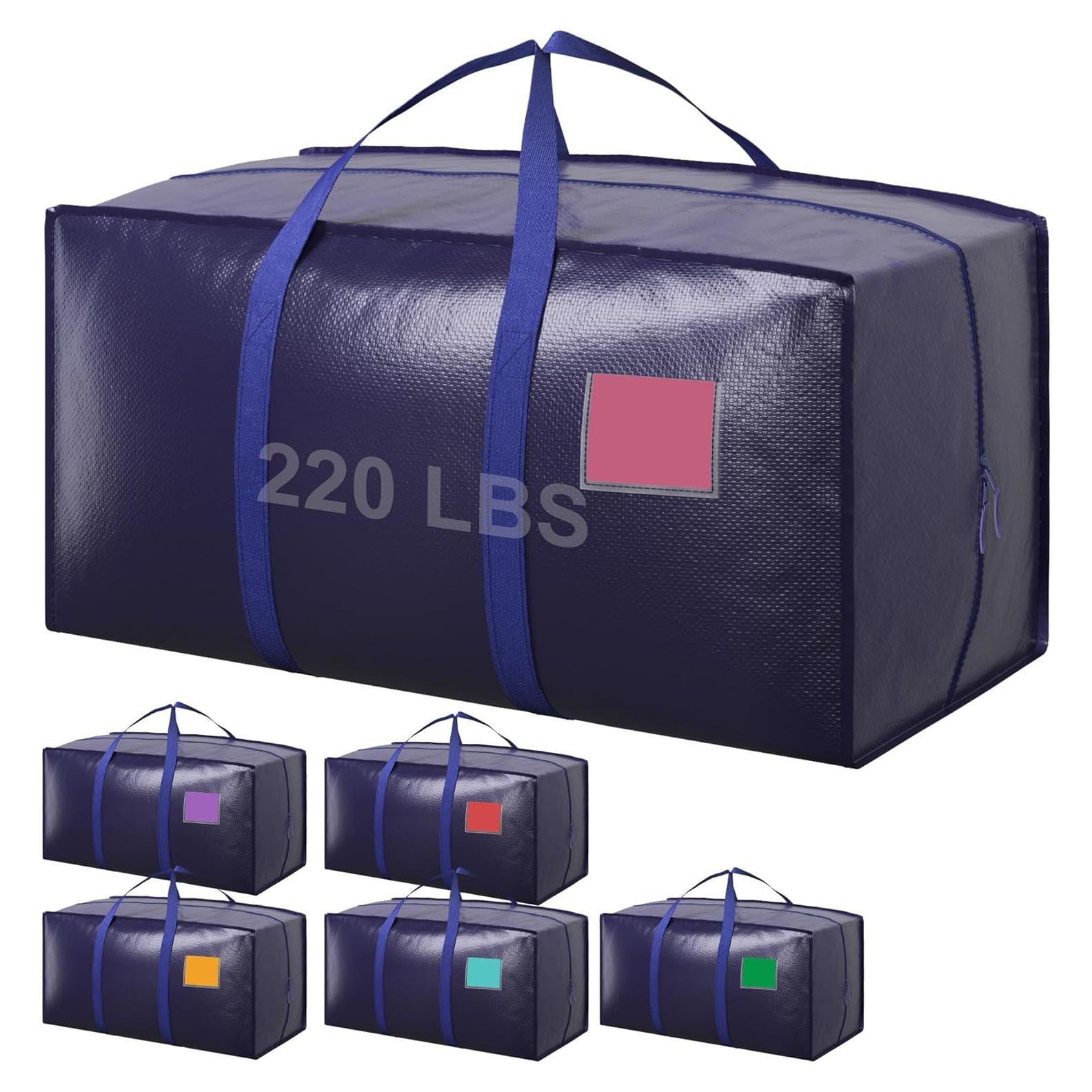Paquete de 6 Bolsas de Mudanza RMOHRO 87L Azul Oscuro