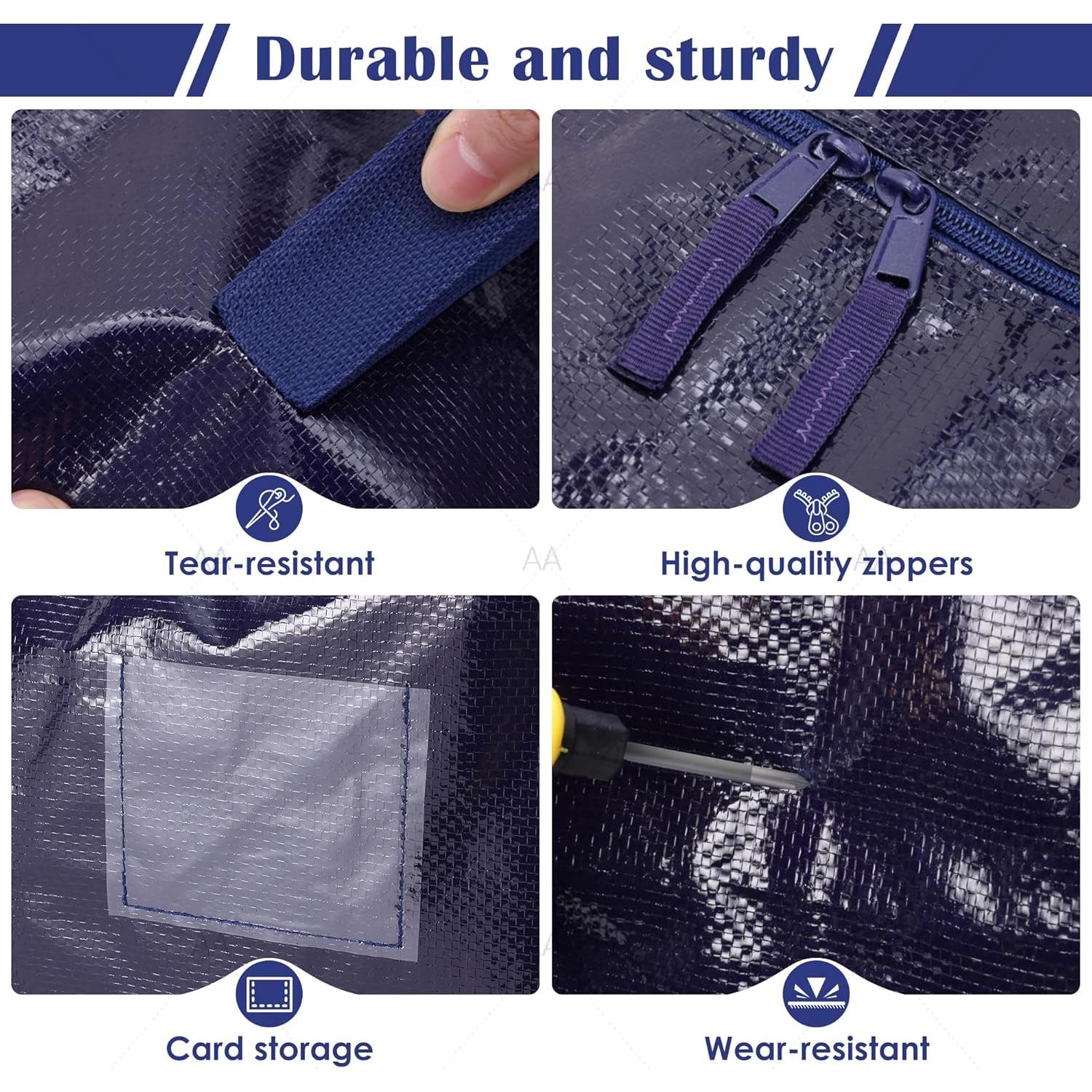 Paquete de 6 Bolsas de Mudanza RMOHRO 87L Azul Oscuro