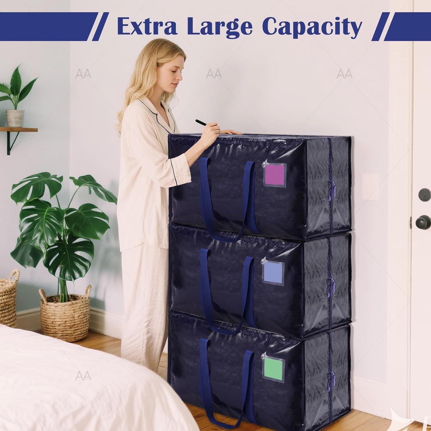 Paquete de 6 Bolsas de Mudanza RMOHRO 87L Azul Oscuro