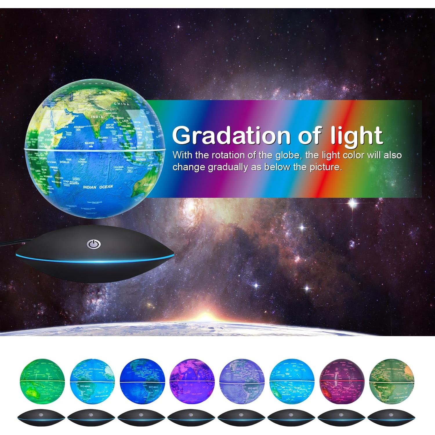 Globo Flotante Magnético Flagest 15.24 cm - Control Táctil y Luz LED