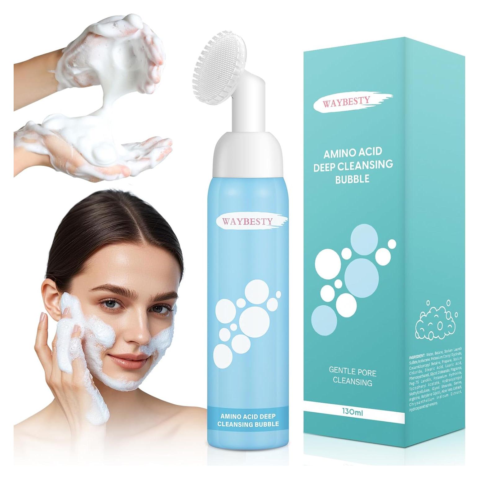 Limpiador Facial Espumoso Waybesty 130ml con Cepillo Suave