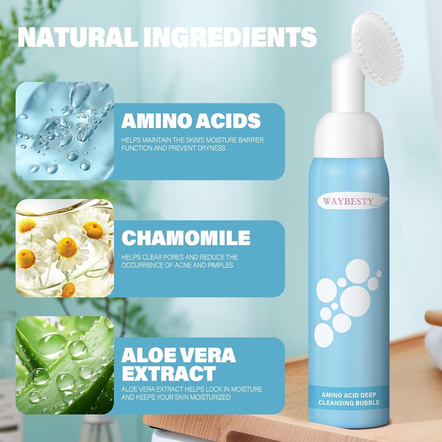 Limpiador Facial Espumoso Waybesty 130ml con Cepillo Suave