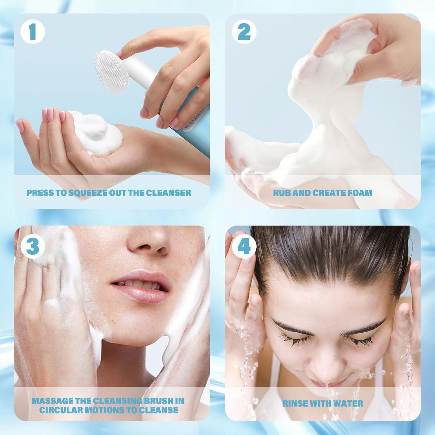 Limpiador Facial Espumoso Waybesty 130ml con Cepillo Suave