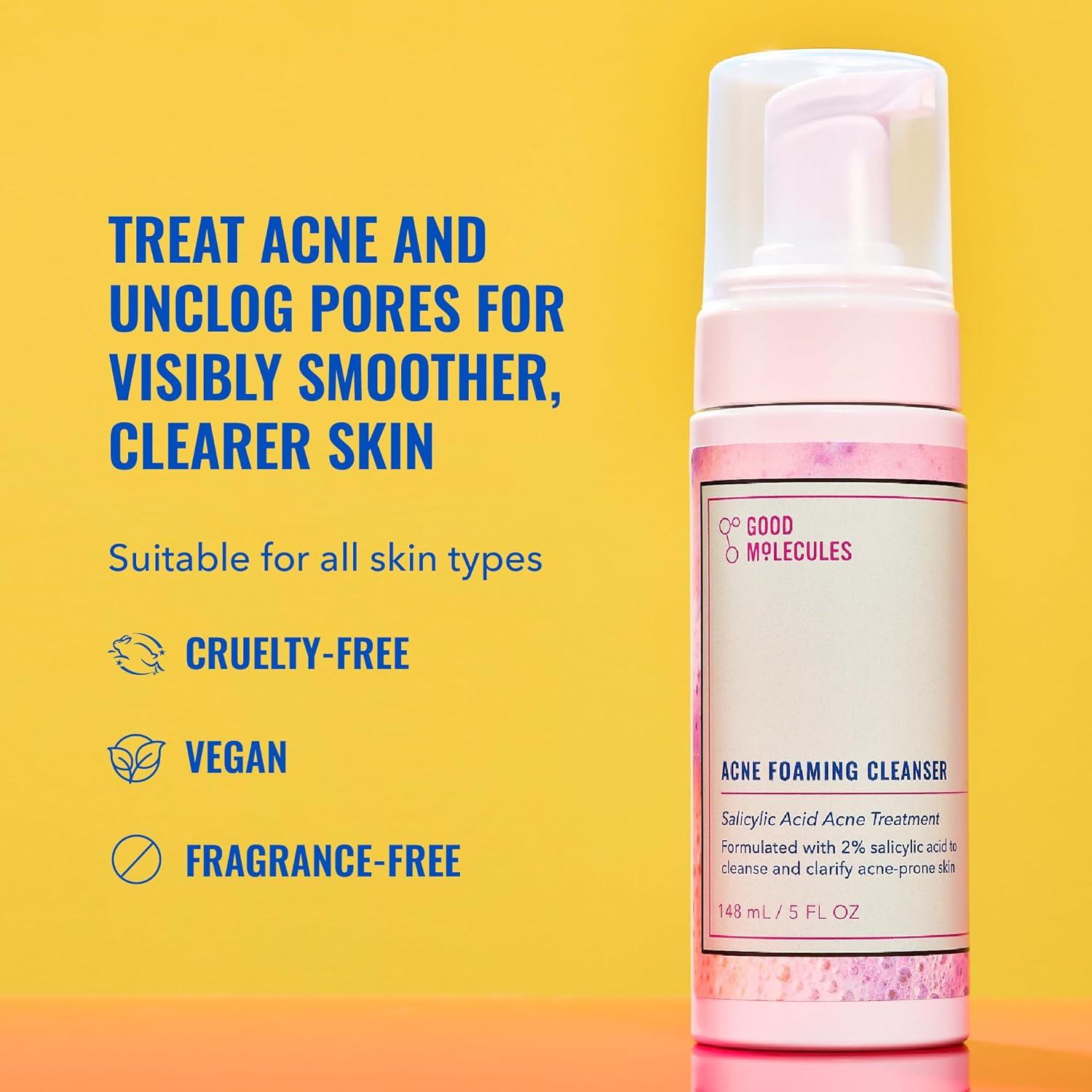 Limpiador Espumoso Good Molecules 148ml con Ácido Salicílico