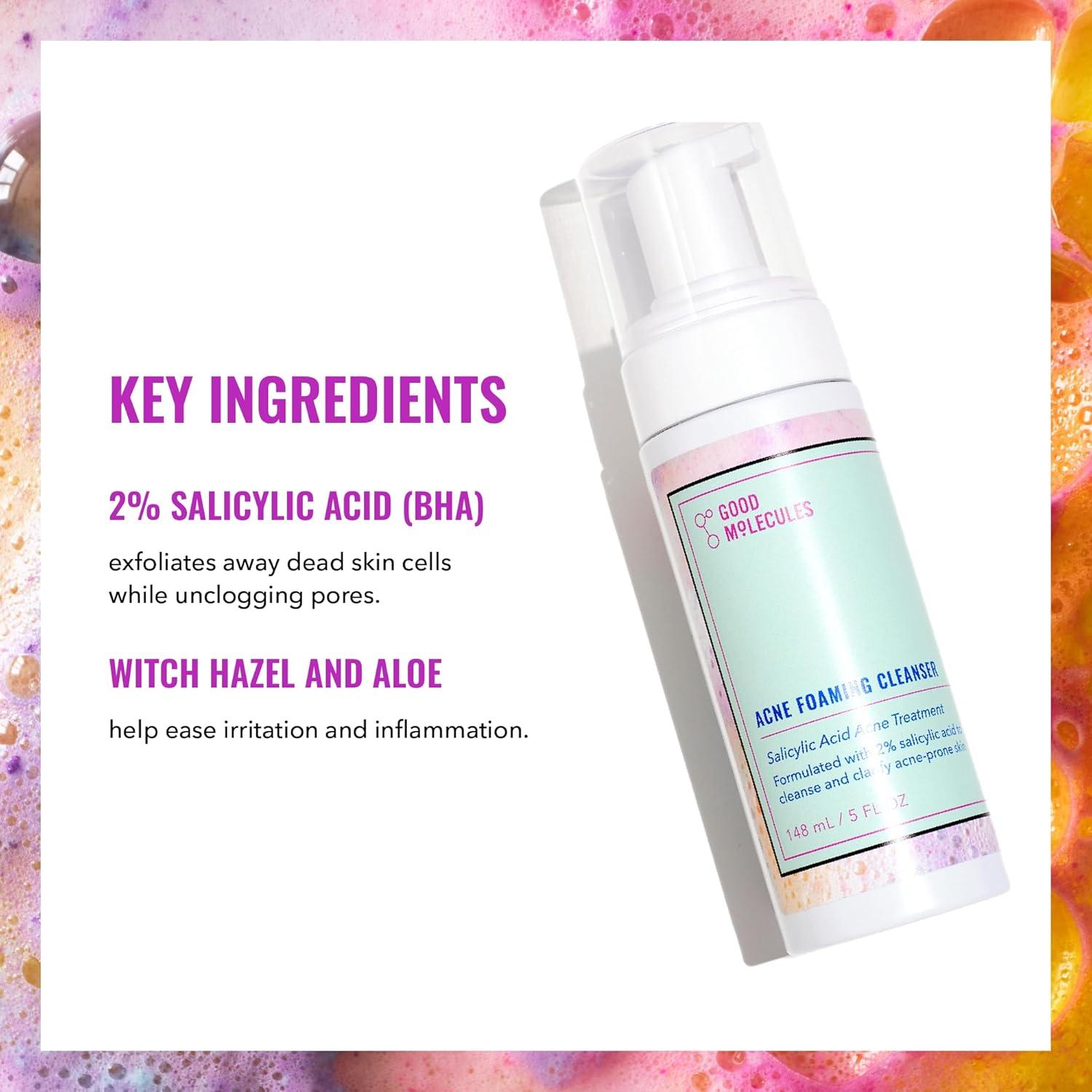 Limpiador Espumoso Good Molecules 148ml con Ácido Salicílico