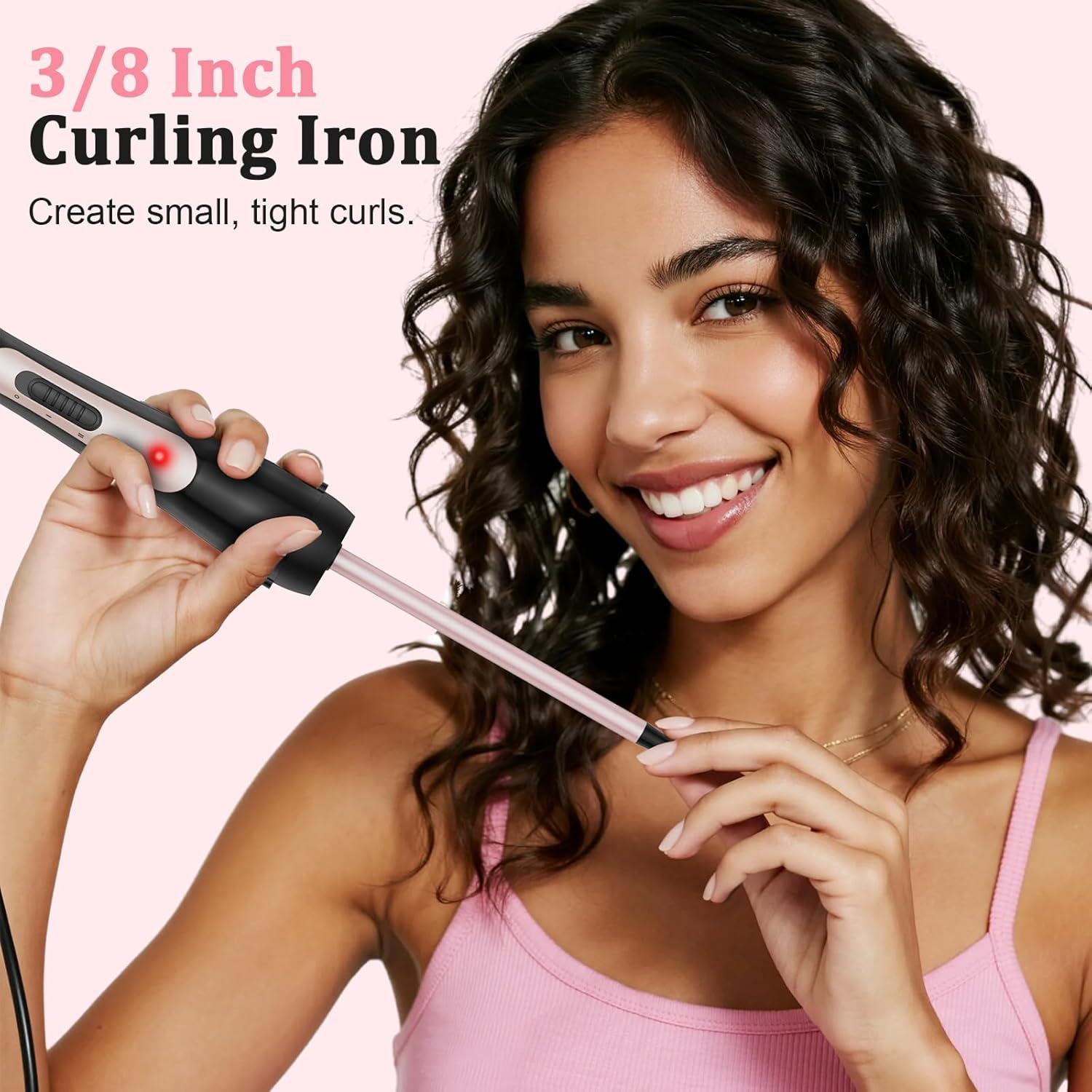 Plancha de Rizar Vnina 9mm Cerámica Temperatura Ajustable