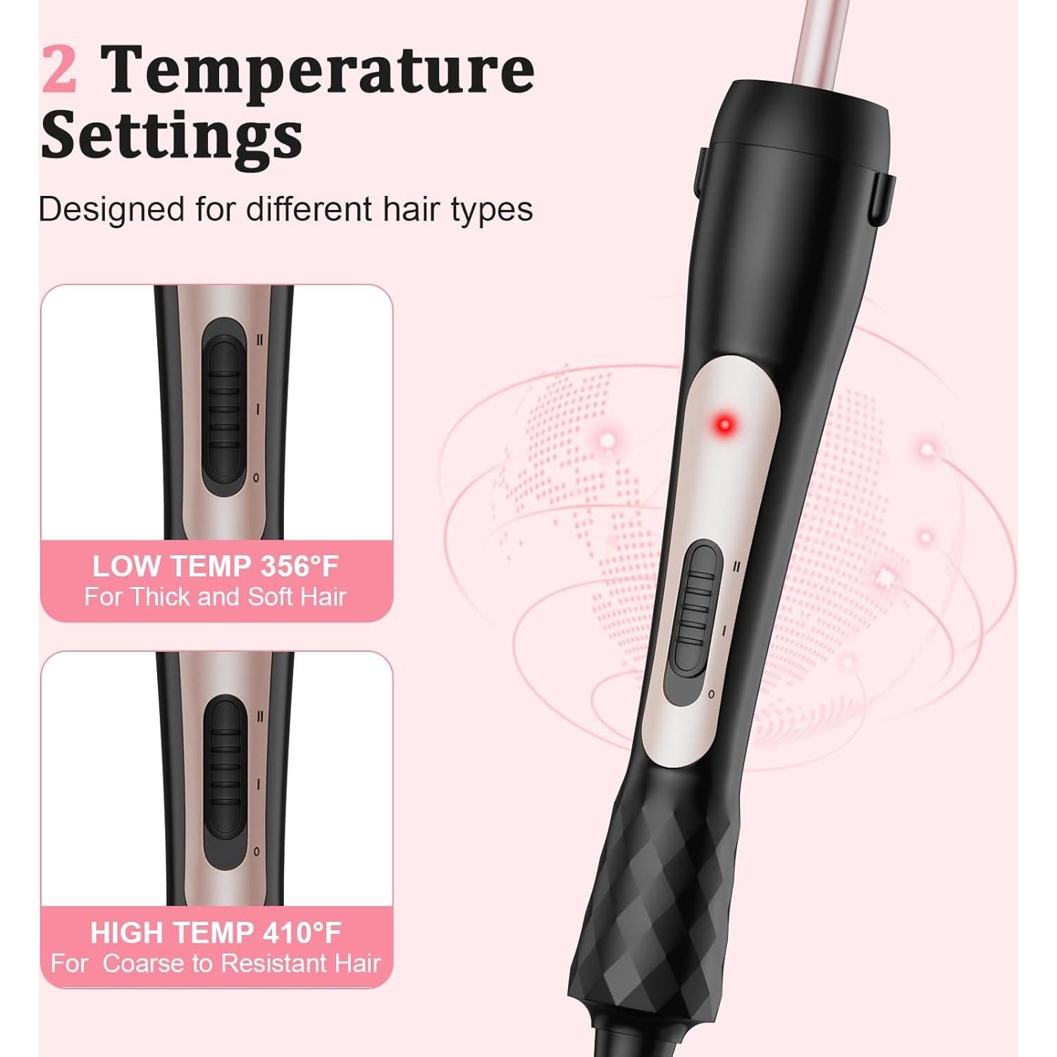 Plancha de Rizar Vnina 9mm Cerámica Temperatura Ajustable