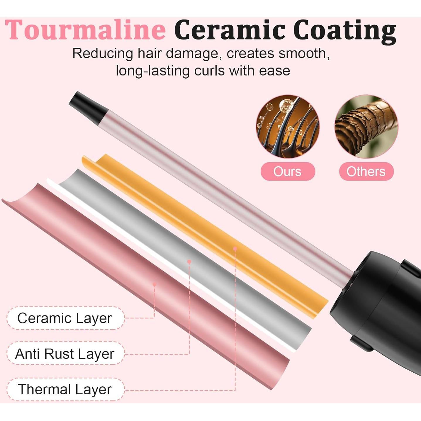 Plancha de Rizar Vnina 9mm Cerámica Temperatura Ajustable