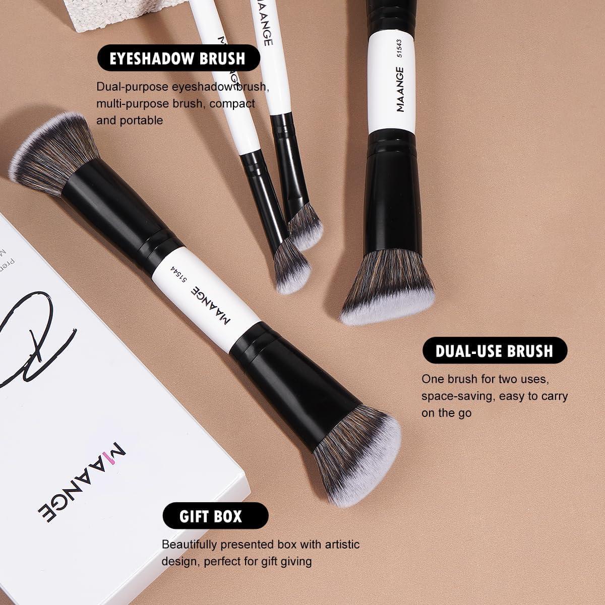 Juego de Brochas de Maquillaje MAANGE 4 Piezas Doble Cara