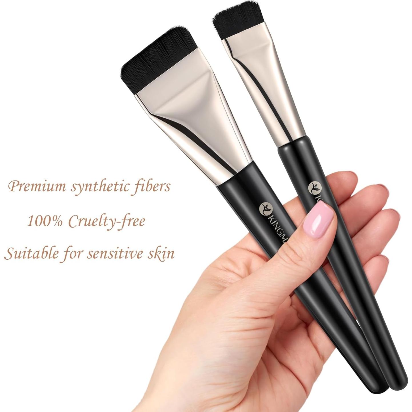 Brochas de Maquillaje KINGMAS 2Pcs Planas Ultra Finas