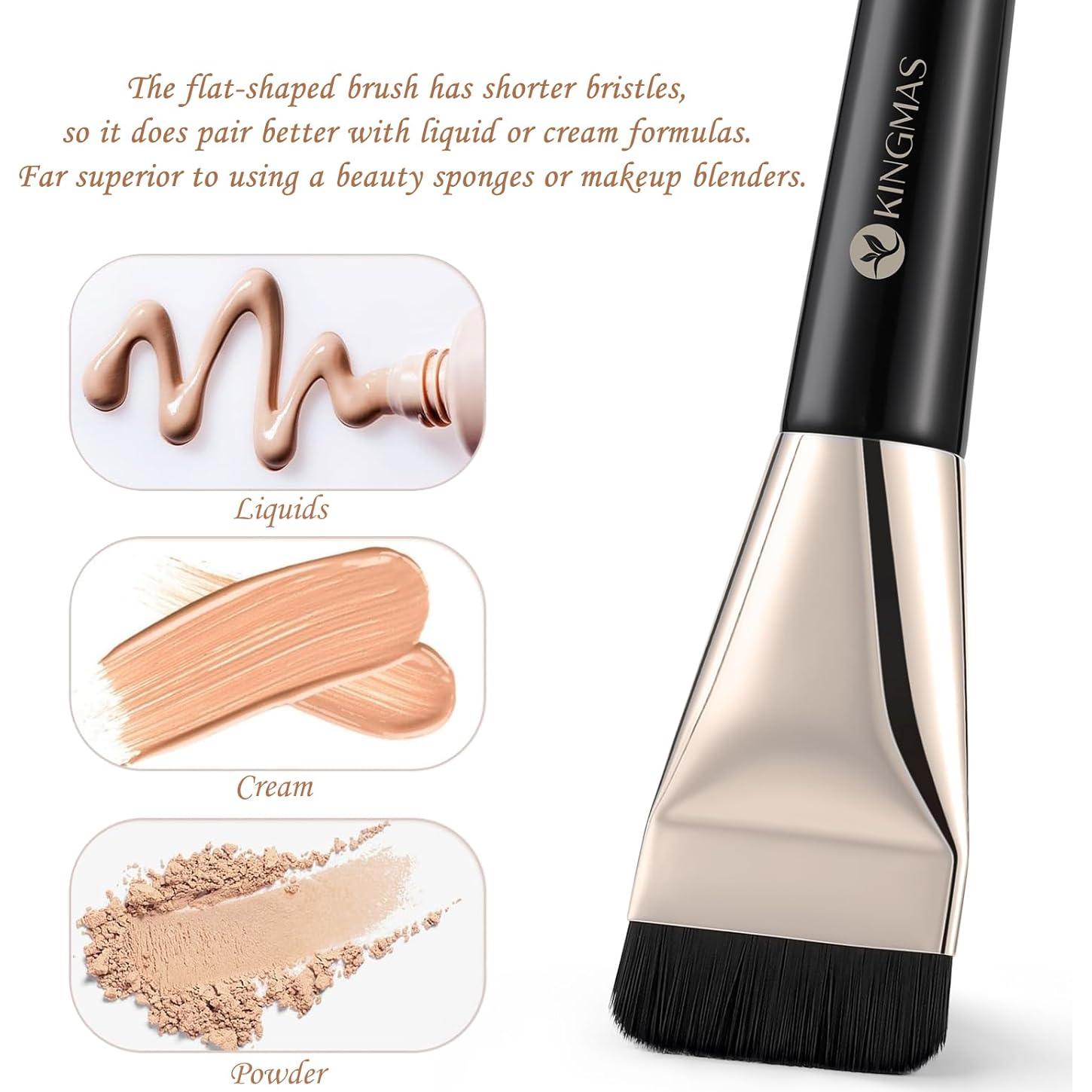 Brochas de Maquillaje KINGMAS 2Pcs Planas Ultra Finas