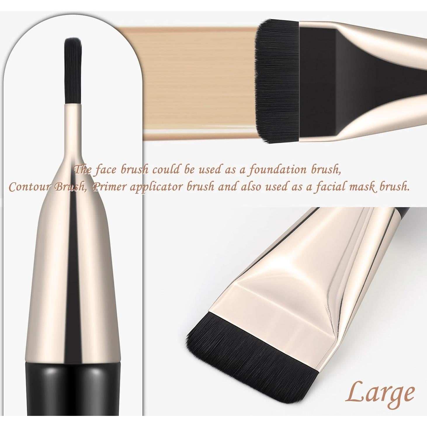 Brochas de Maquillaje KINGMAS 2Pcs Planas Ultra Finas