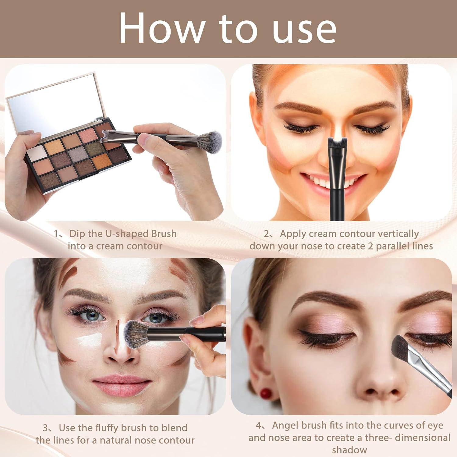 Set de 2 Brochas de Contorno de Nariz HJZHII - Precisión y Suavidad