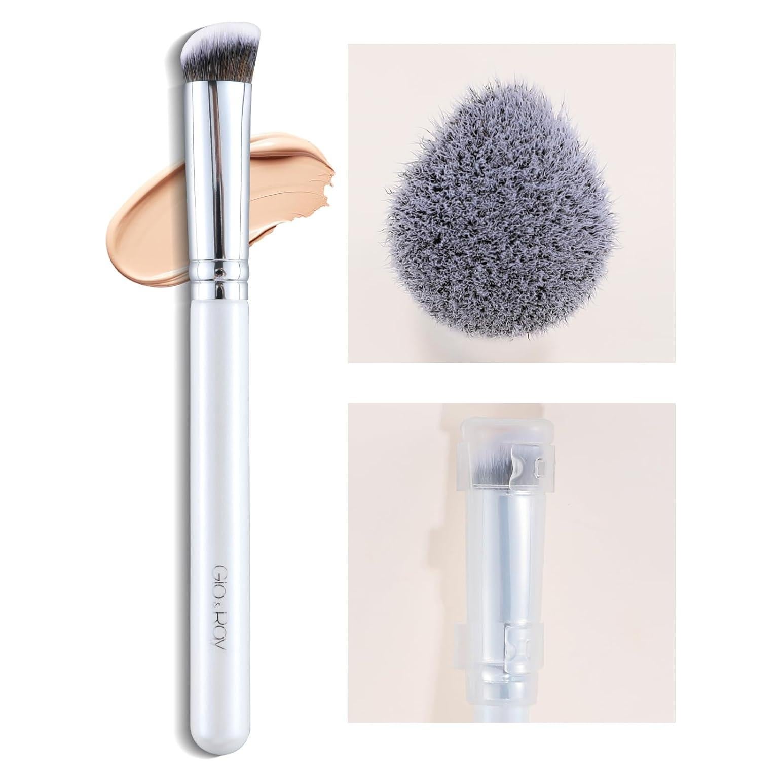 Pincel Corrector GLO&RAY Blanco - Angulado para Ojos y Nariz