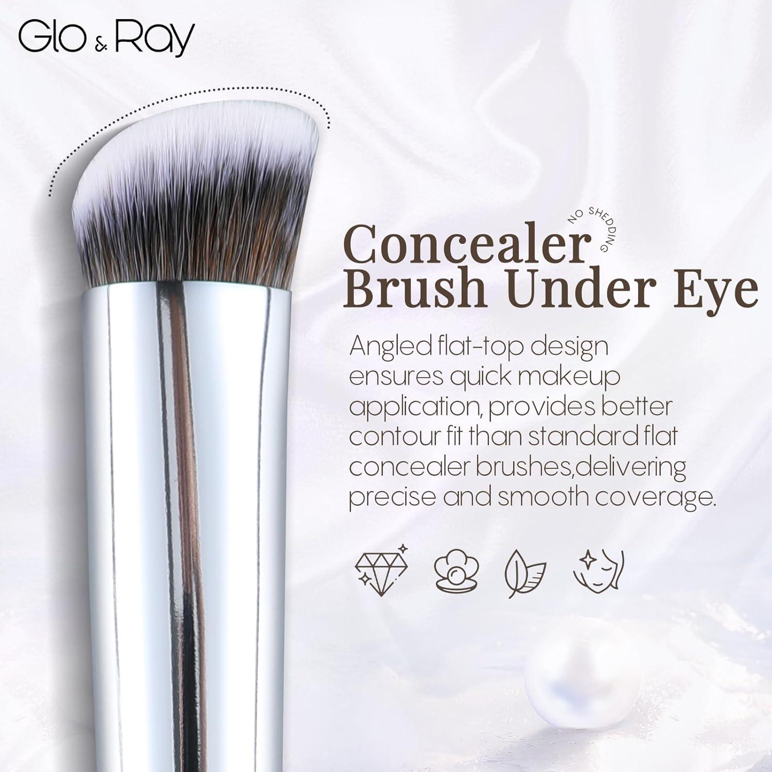 Pincel Corrector GLO&RAY Blanco - Angulado para Ojos y Nariz