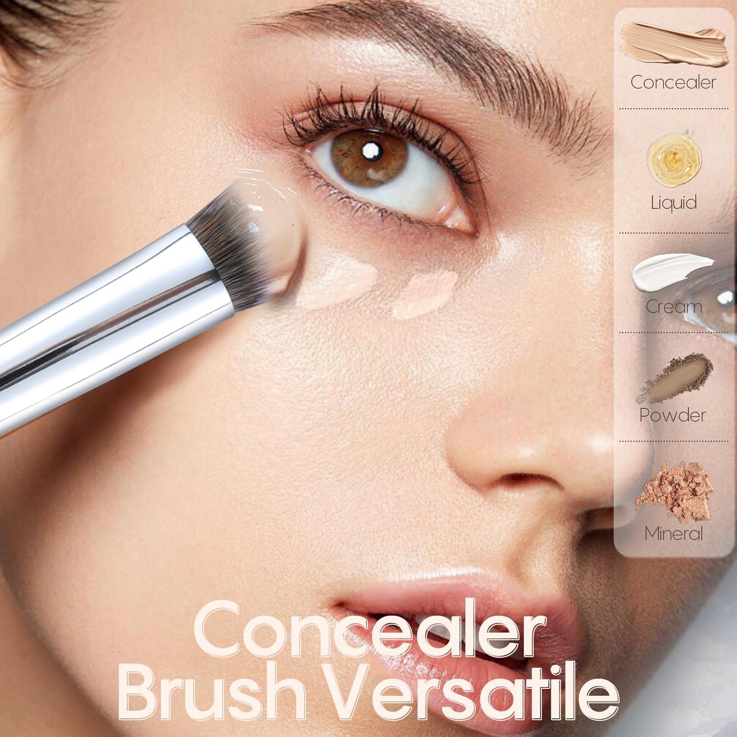 Pincel Corrector GLO&RAY Blanco - Angulado para Ojos y Nariz