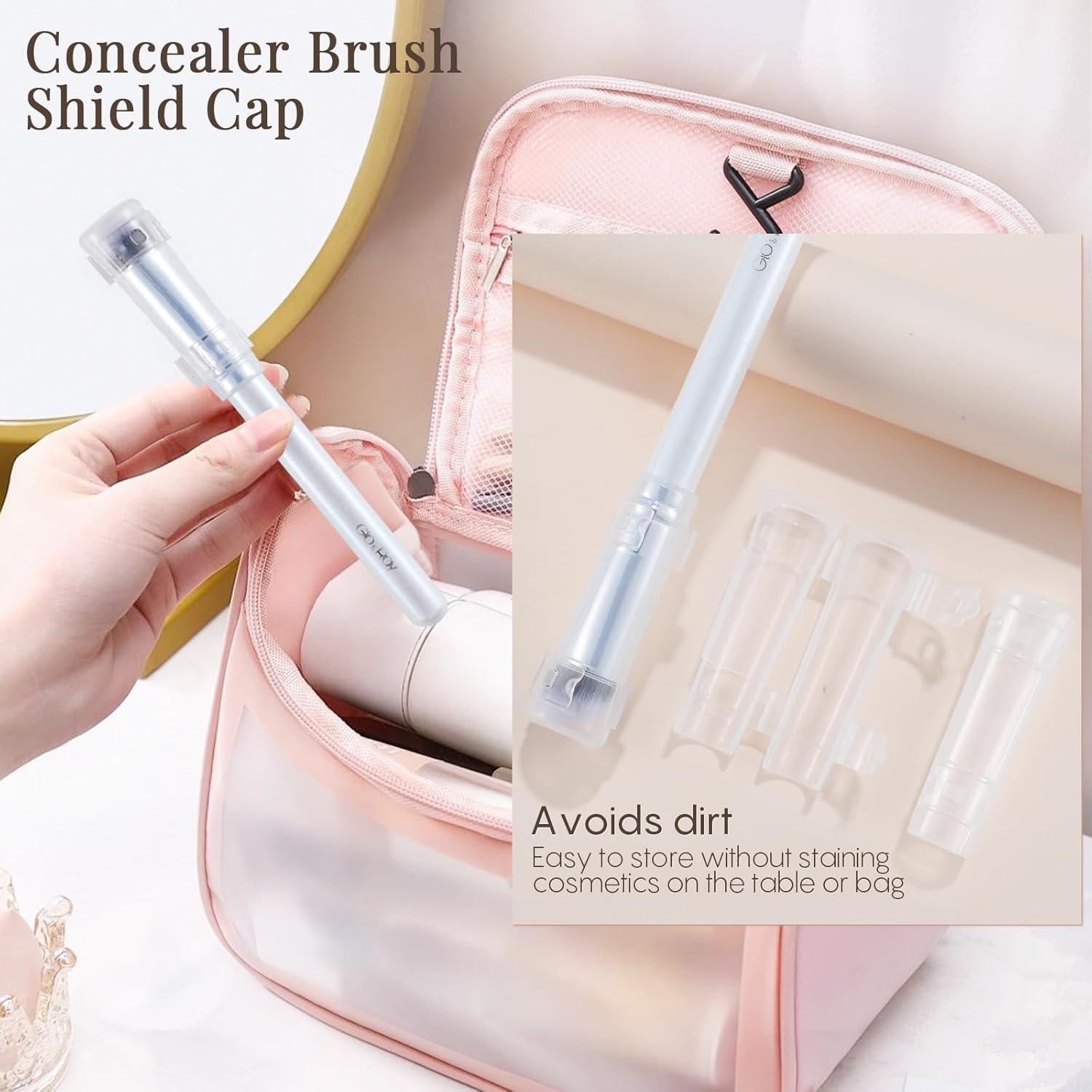 Pincel Corrector GLO&RAY Blanco - Angulado para Ojos y Nariz