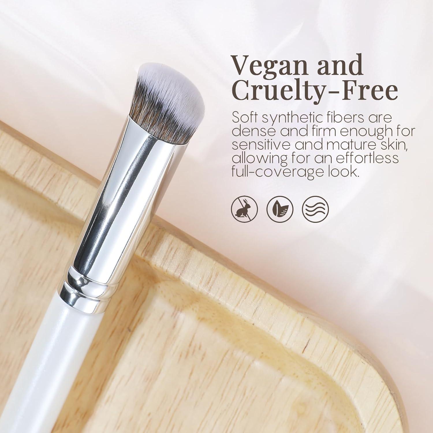 Pincel Corrector GLO&RAY Blanco - Angulado para Ojos y Nariz