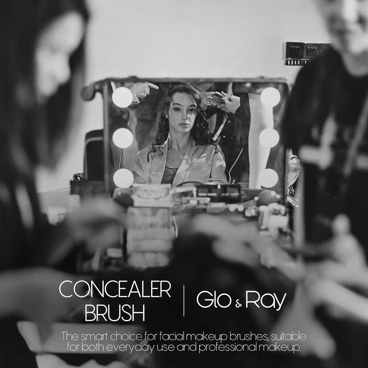 Pincel Corrector GLO&RAY Blanco - Angulado para Ojos y Nariz