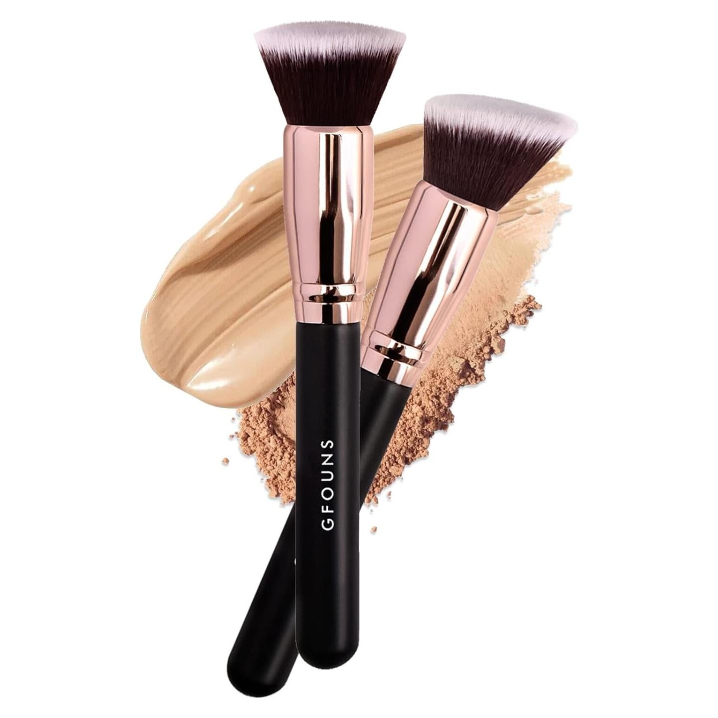 Brocha Kabuki Angulada GFOUNS para Base Líquida y Polvo