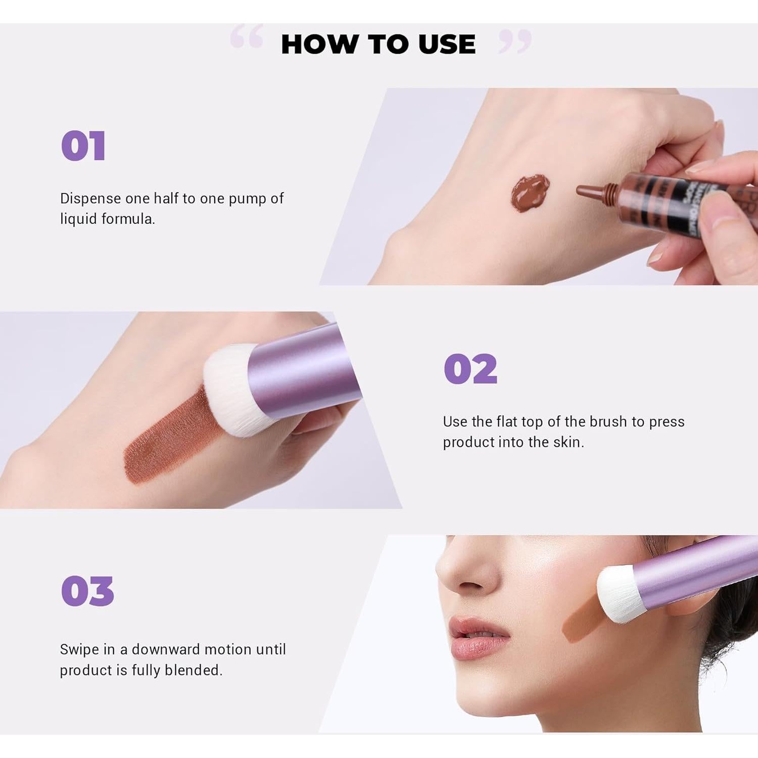 Brocha de Base Kabuki Jessup AS003 - Ultra Suave 16x3.4cm