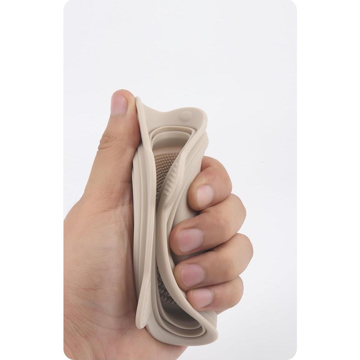 Limpiador de Brochas de Maquillaje Plegable Fanny Sandy Beige