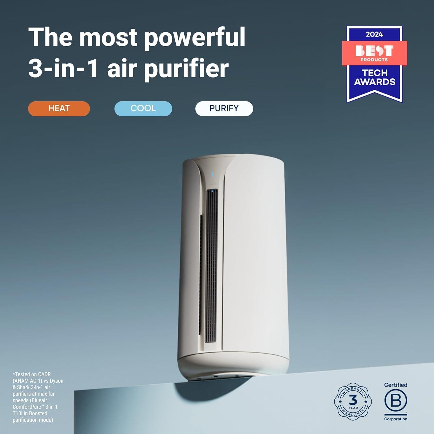 Purificador de Aire 3 en 1 Blueair ComfortPure 78 m²