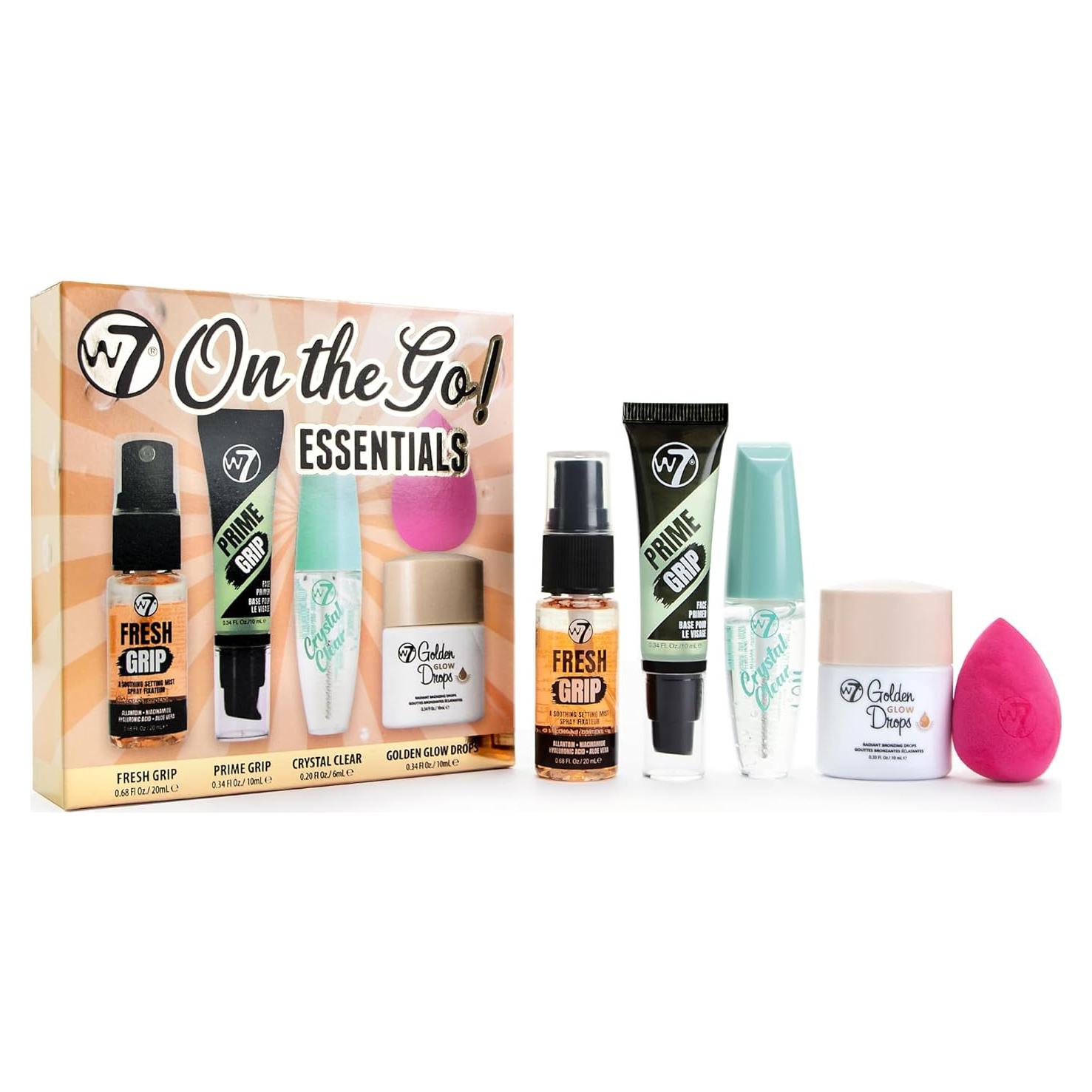 Kit de Maquillaje Mini W7 con Primer, Spray y Más - Viaje