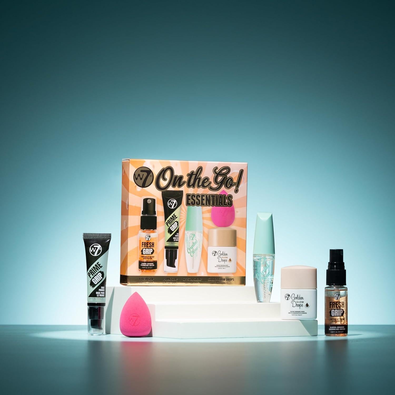 Kit de Maquillaje Mini W7 con Primer, Spray y Más - Viaje