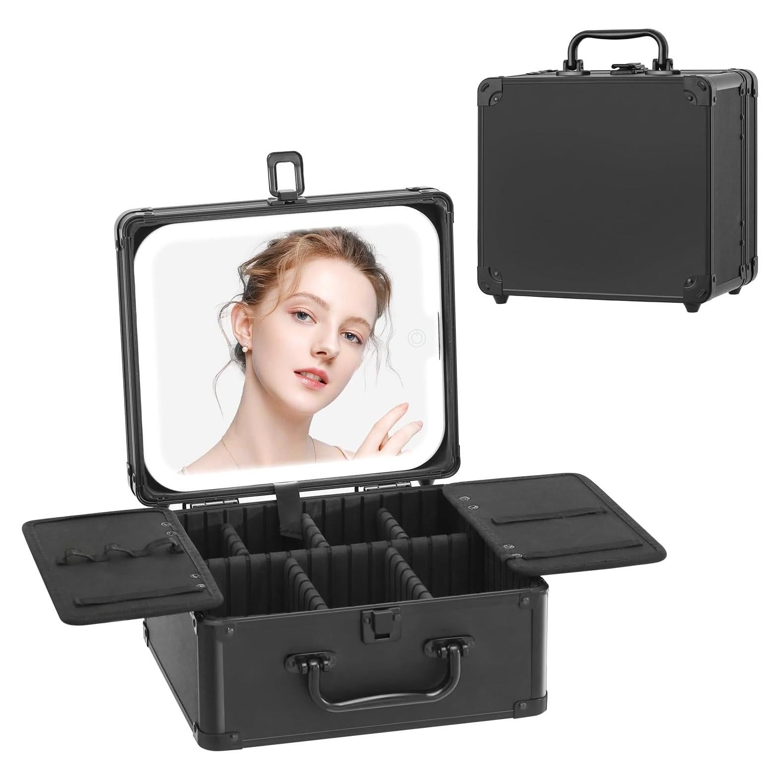 Estuche de Maquillaje Leeora&Leekoo con Espejo LED Negro