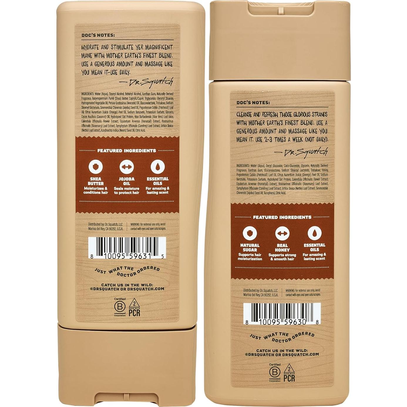 Paquete Cuidado Capilar Natural Dr. Squatch - Champú y Acondicionador 325 ml