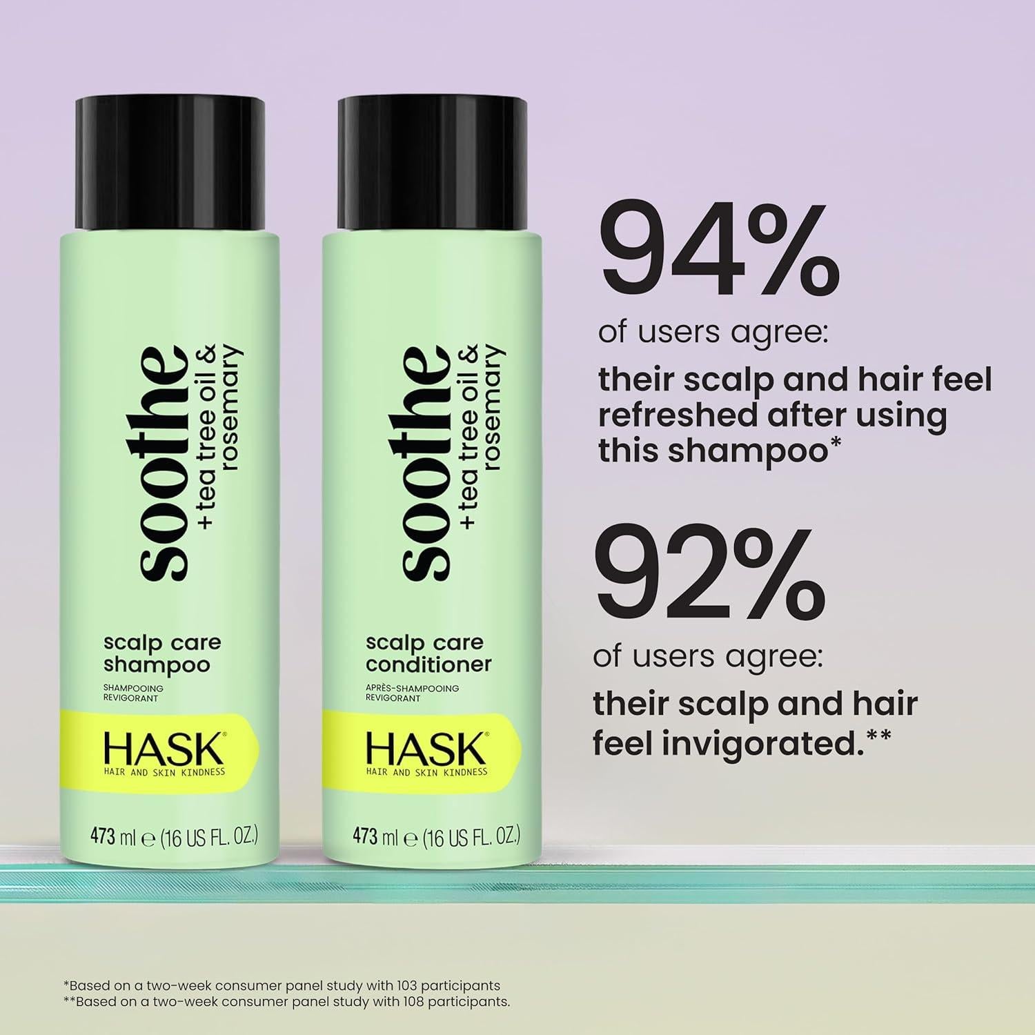 Set Champú y Acondicionador HASK 473ml Aceite de Árbol de Té