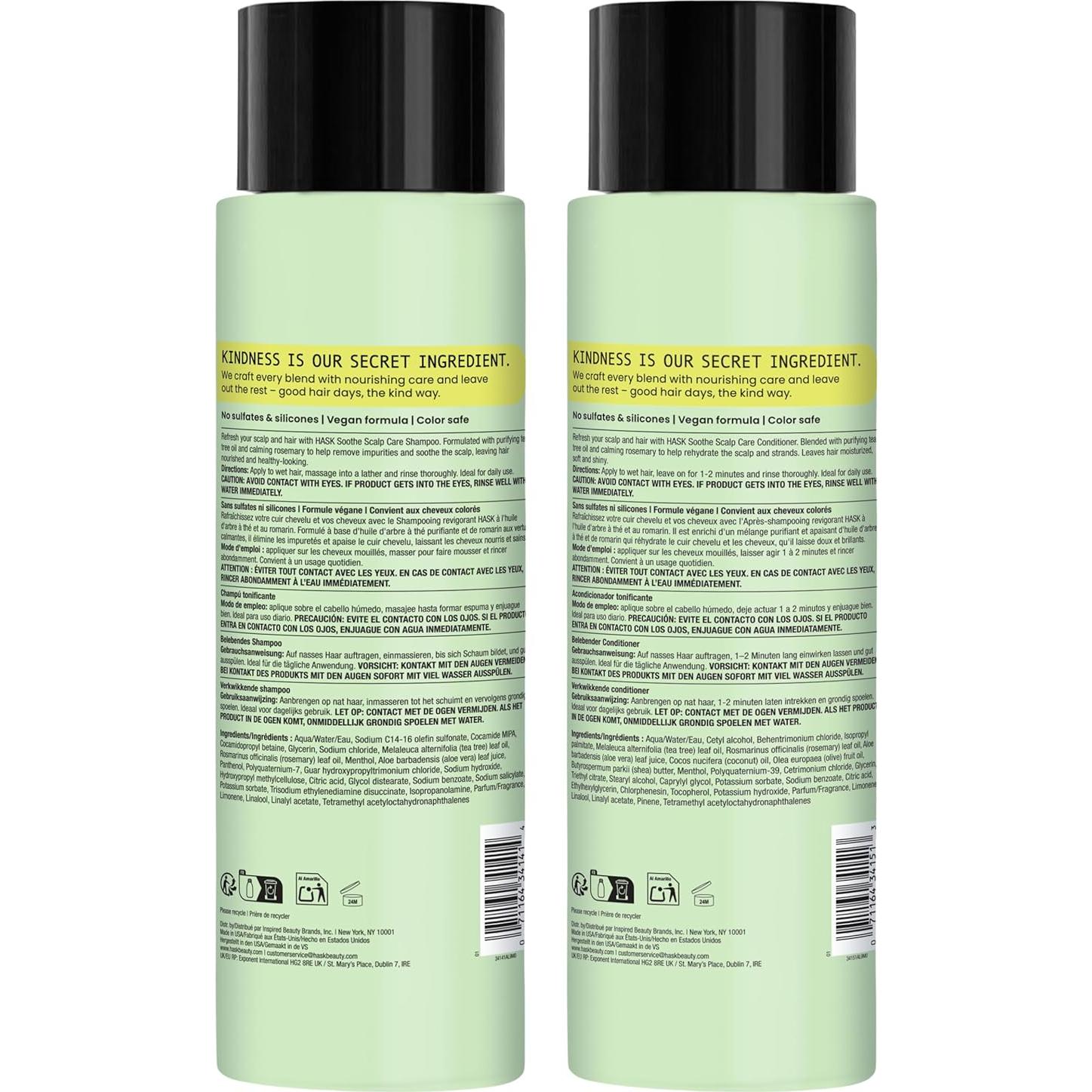 Set Champú y Acondicionador HASK 473ml Aceite de Árbol de Té