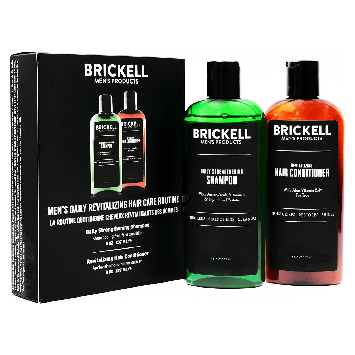 Set de Cuidado del Cabello para Hombres Brickell - Champú y Acondicionador Orgánico