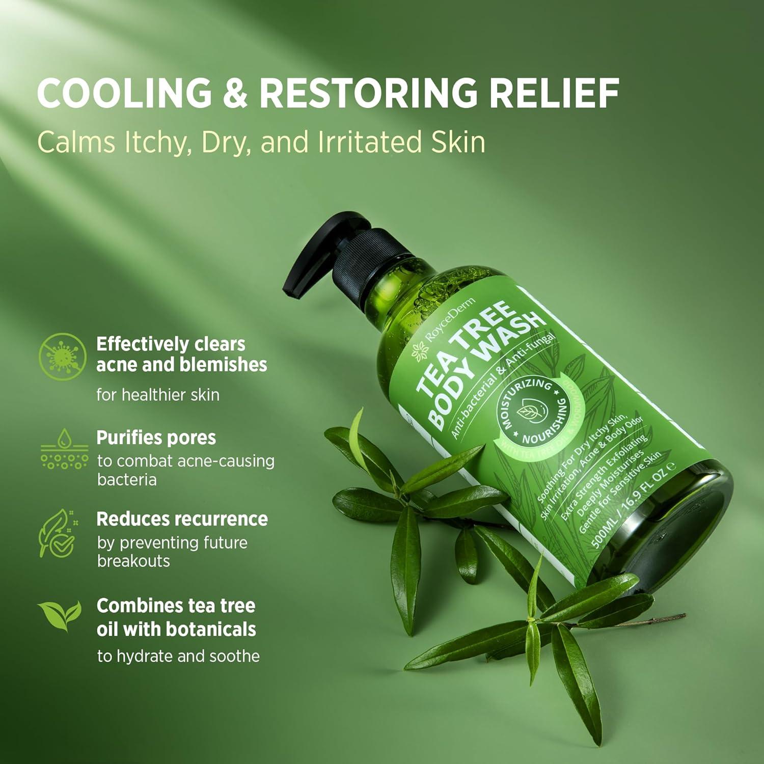 Gel de Baño Antifúngico Roycederm con Aceite de Árbol de Té - 2 Unidades