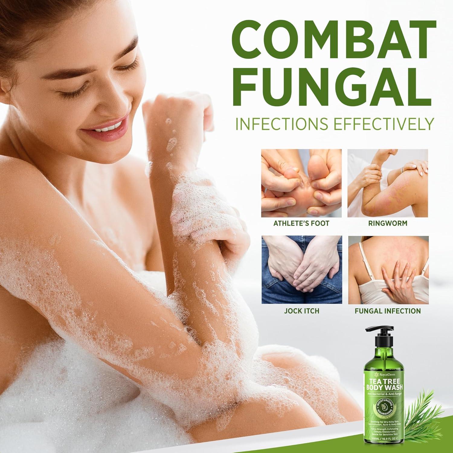 Gel de Baño Antifúngico Roycederm con Aceite de Árbol de Té - 2 Unidades