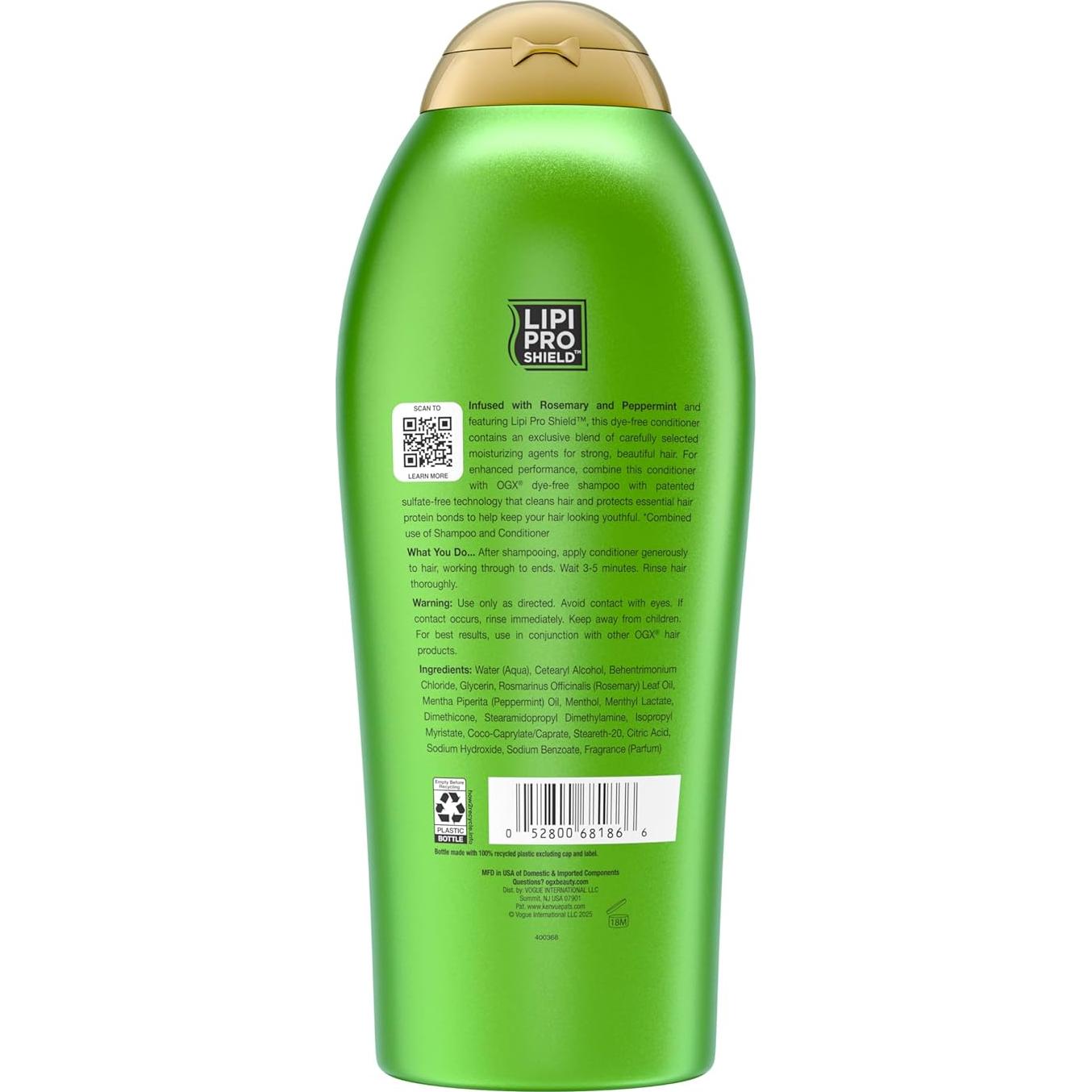 Acondicionador Clarificante OGX Strength Romero Menta 750 ml