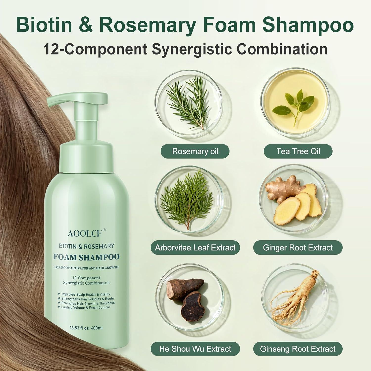 Champú Biotina y Romero AOOLCF 400 ml - Crecimiento Cabello