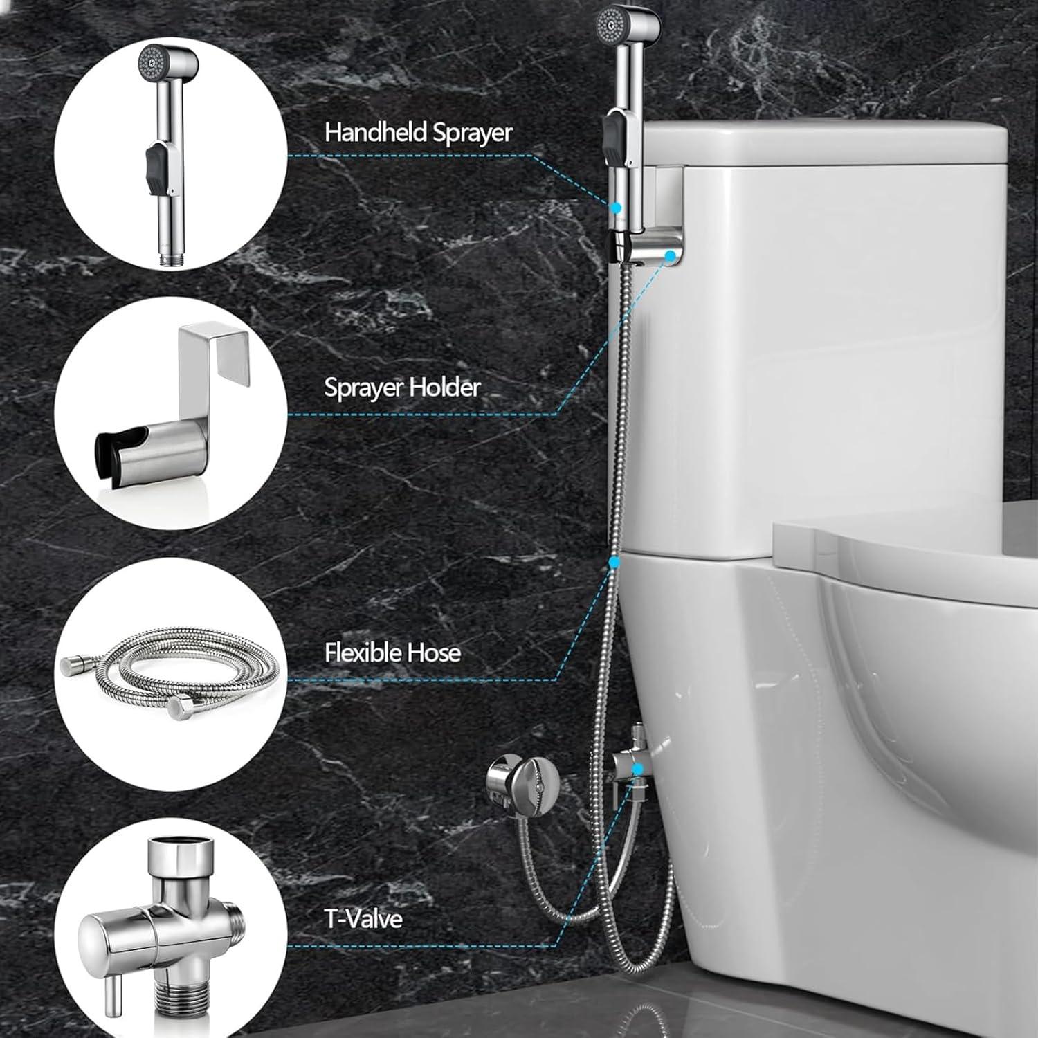 Rociador de Bidet de Mano NESTLEAP con Presión Ajustable