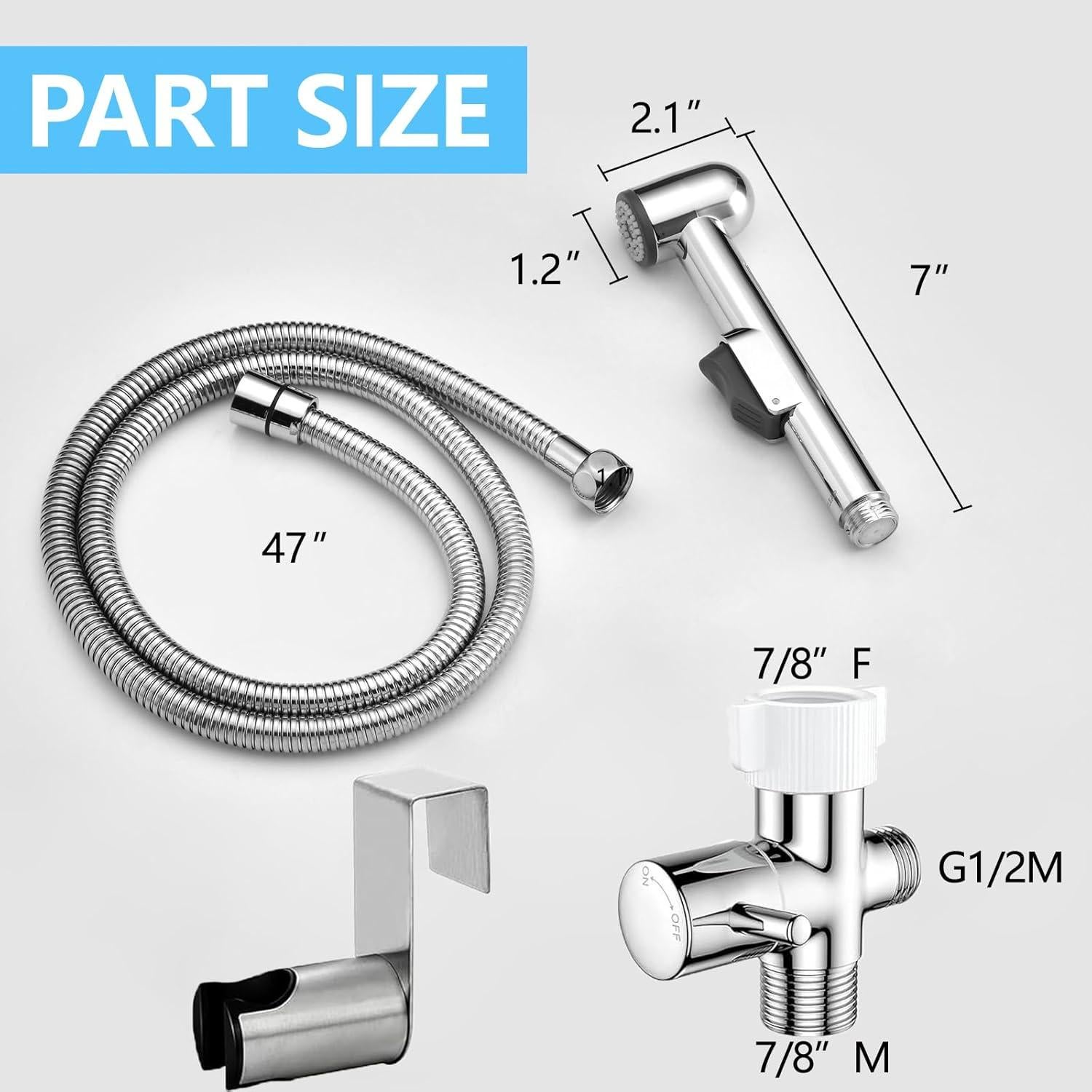 Rociador de Bidet de Mano NESTLEAP con Presión Ajustable