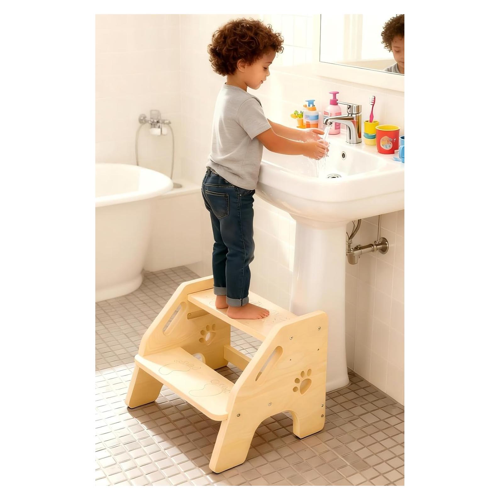 Taburete de Madera NMEO 2 Pasos Ajustable Antideslizante 136kg