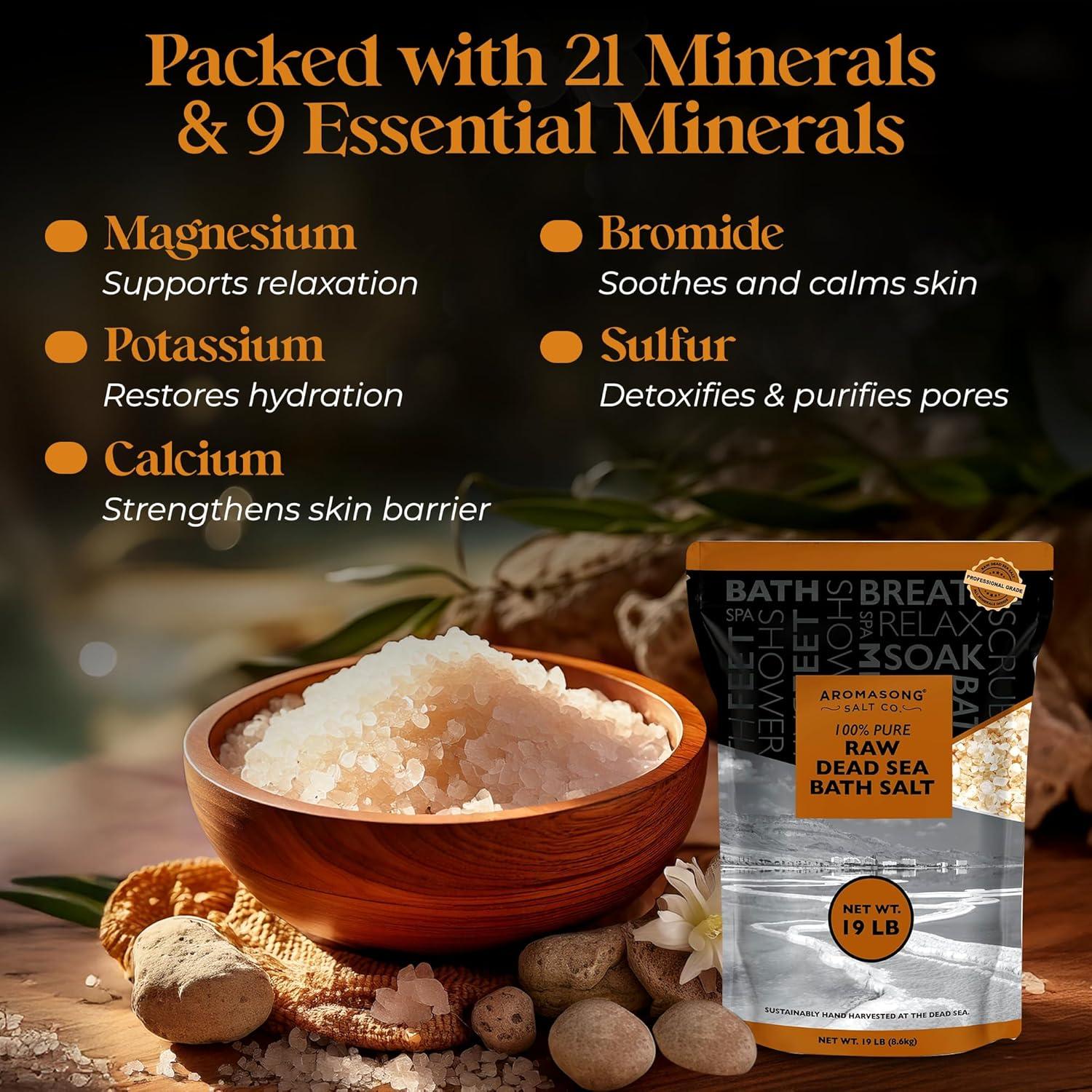 Sal de Baño del Mar Muerto Aromasong 8.62 kg Pura y Natural
