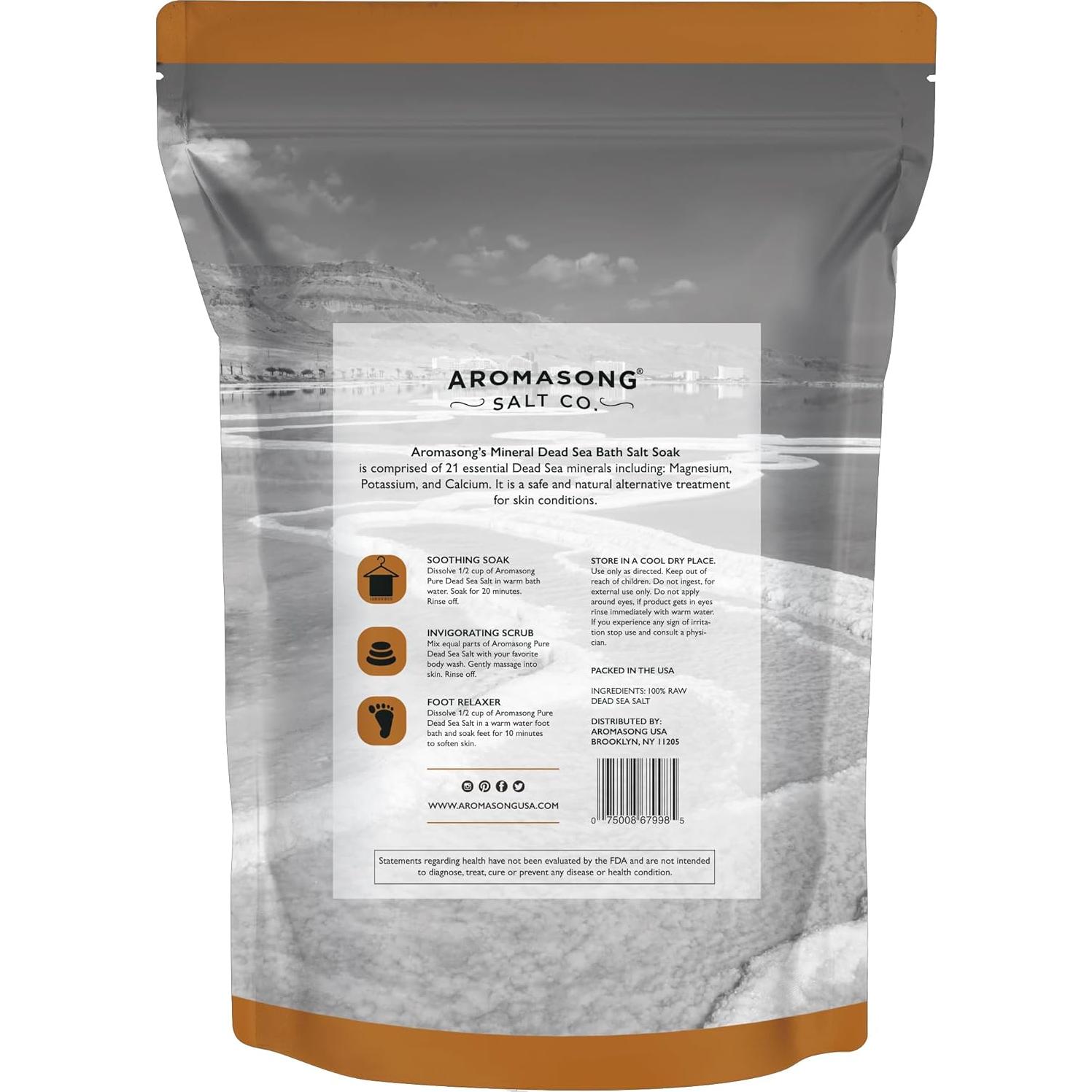 Sal de Baño del Mar Muerto Aromasong 8.62 kg Pura y Natural