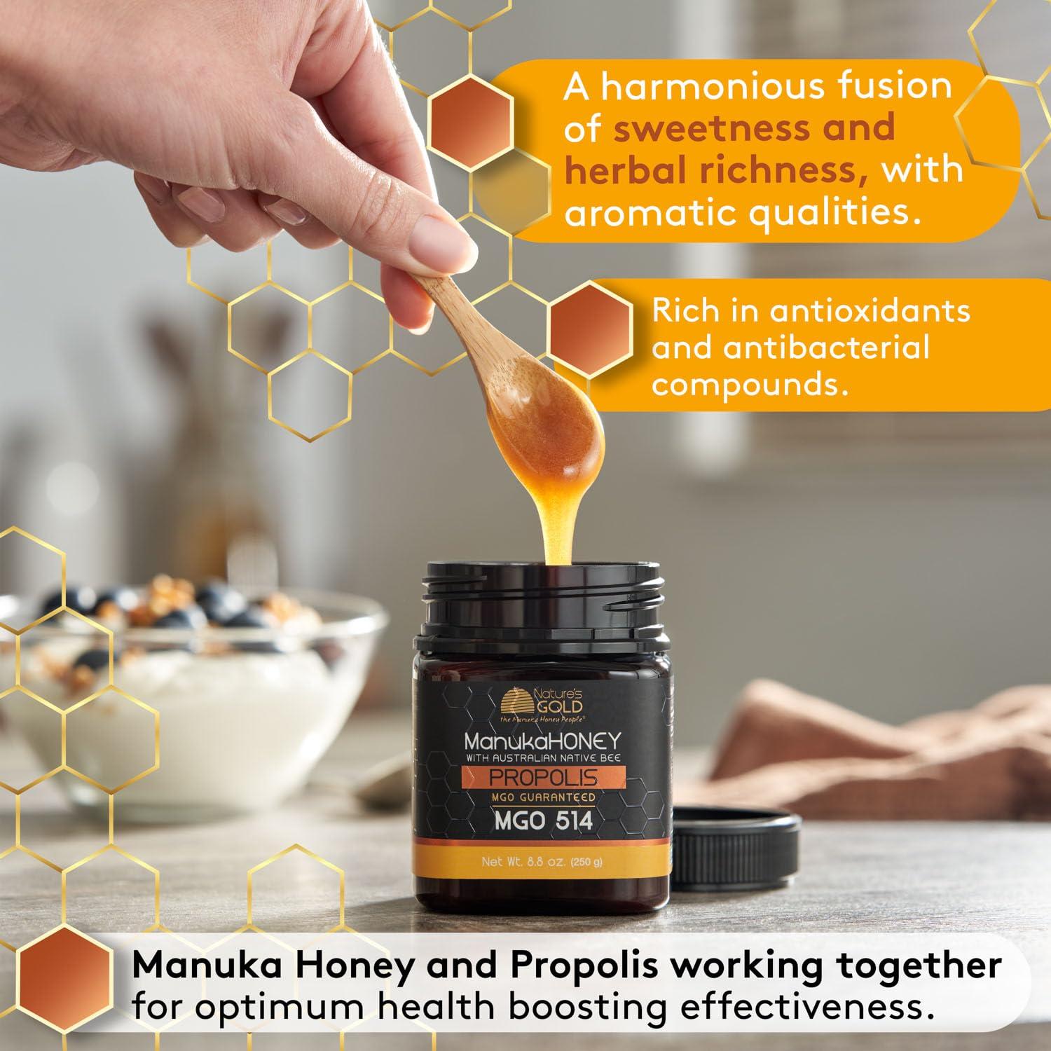 Miel Cruda Manuka Nature's Gold MGO 514+ con Propolis 250g