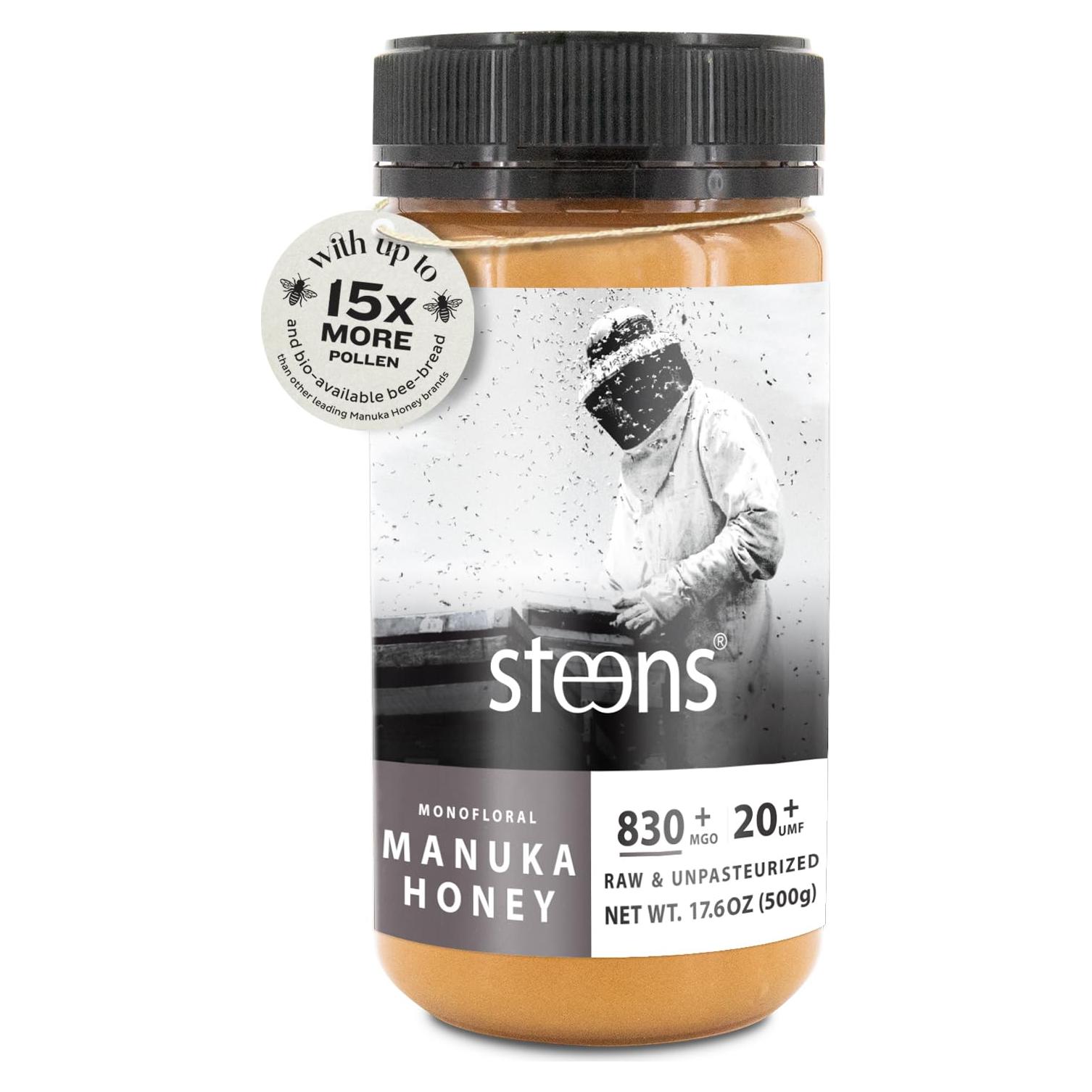 Miel Manuka Steens 500g - MGO 830+ y UMF 20+ Cruda y Pura