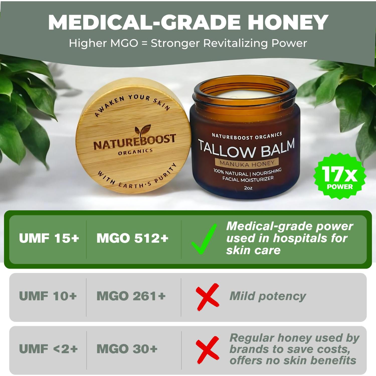 Bálsamo Hidratante Orgánico Natureboost con Miel de Manuka 56.7g