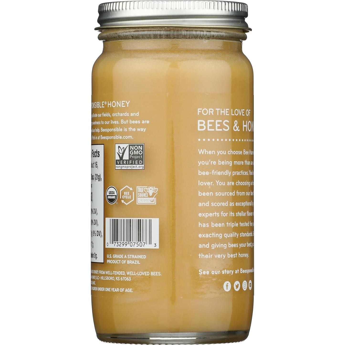 Miel Cremada Cruda de Eucalipto Orgánica Bee Harmony 340g