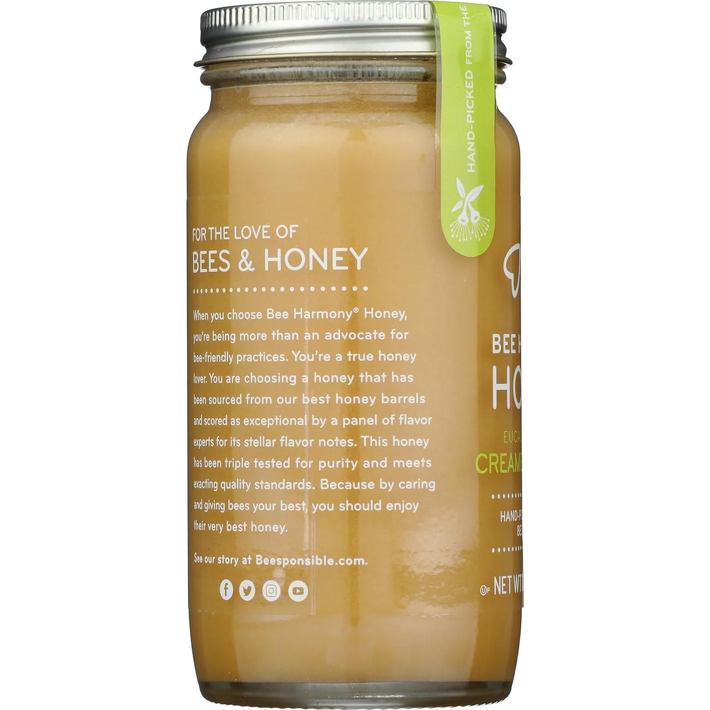 Miel Cremada Cruda de Eucalipto Orgánica Bee Harmony 340g